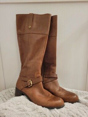 Tall Brown Leather Riding Boots